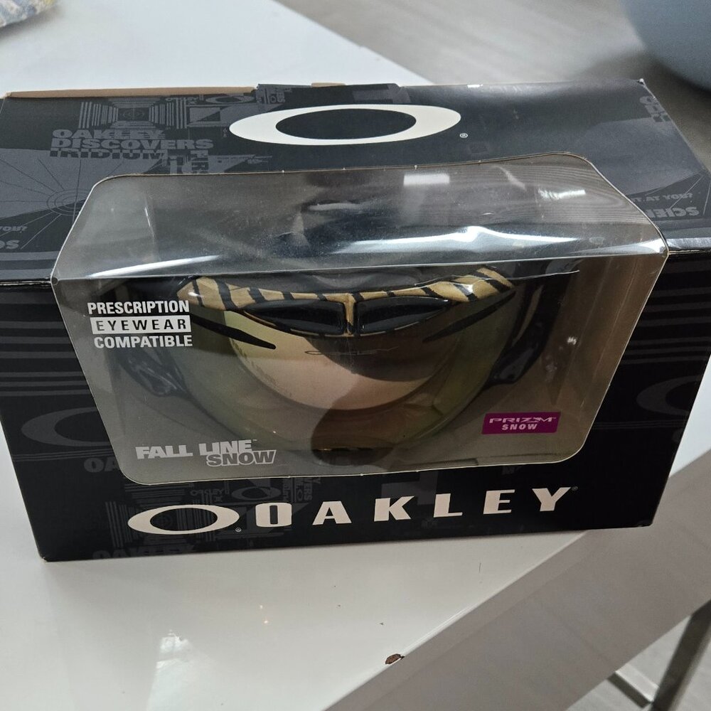 Oakley Fall Line Snow Goggles Dark Brush Swirl/Prizm Snow Sage Gold